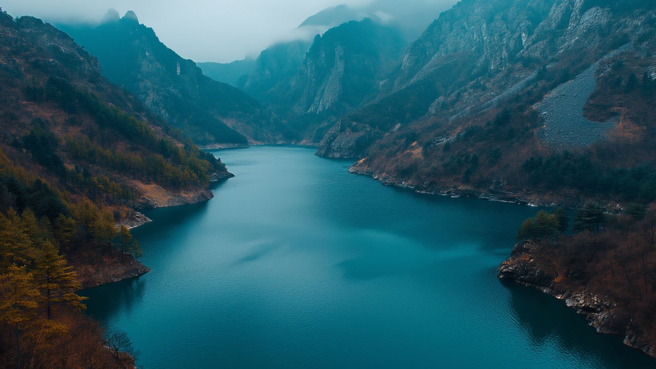 Atmospheric mountain landscape